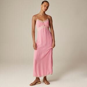 J. Crew Pintuck lace-trim slip dress in crepe de chine - Size 8